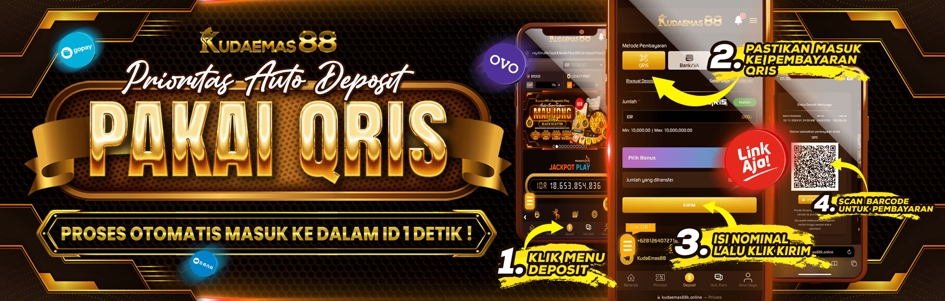 PRIORITAS AUTO DEPOSIT QRIS 1 DETIK KUDAEMAS88