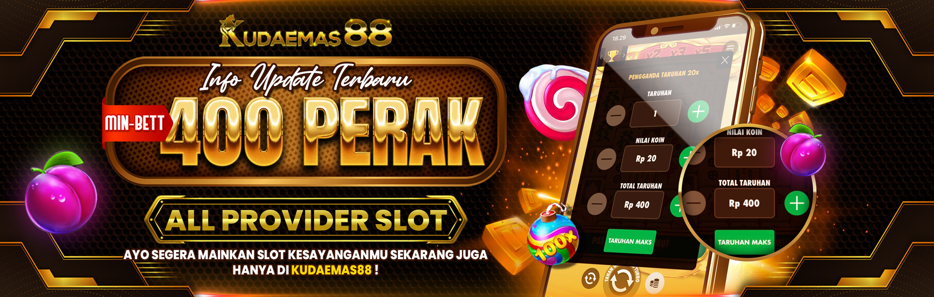 MIN BET HANYA 400 PERAK DI KUDAEMAS88